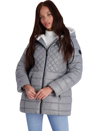 Shop Steve Madden Cozy Lined Glacier Shield Womens Cozy Quilted Glacier Shield Coat In Grey