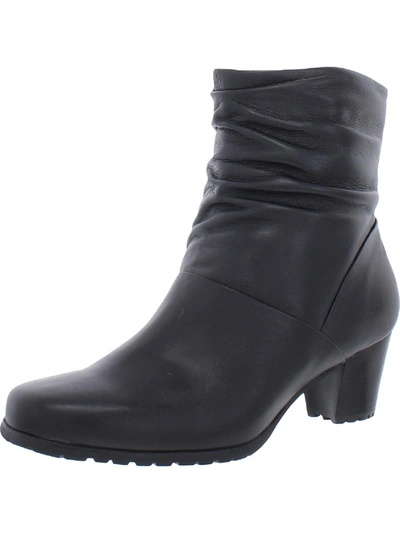 Shop David Tate Kona Womens Leather Block Heel Booties In Black