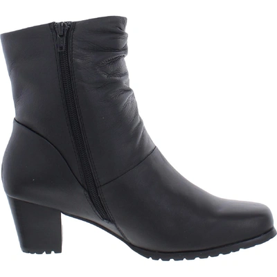 Shop David Tate Kona Womens Leather Block Heel Booties In Black