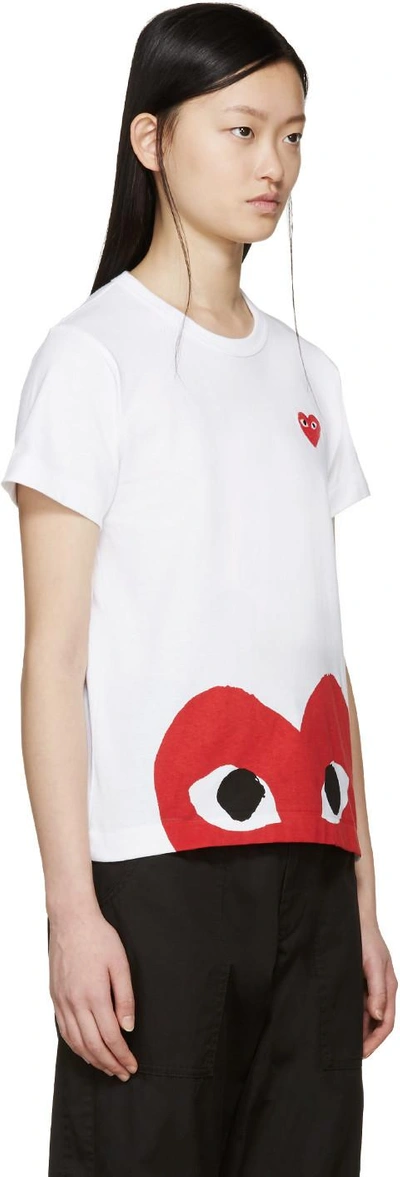Shop Comme Des Garçons Play White Half Heart T-shirt