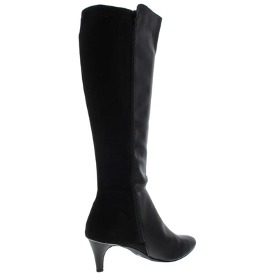 Shop Alfani Hakuu Womens Faux Leather Wide Calf Knee-high Boots In Black