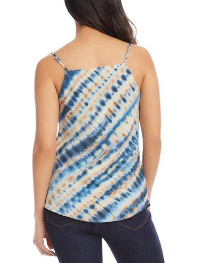 Shop Karen Kane Womens Tie-dye Adjustable Strap Cami In Blue