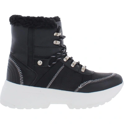 Shop Sugar Perri Womens Lace Up Platfrorm Winter & Snow Boots In Black