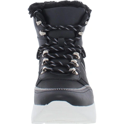 Shop Sugar Perri Womens Lace Up Platfrorm Winter & Snow Boots In Black