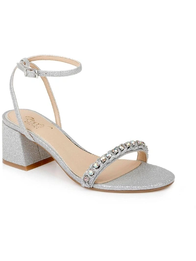 Shop Jewel Badgley Mischka Odonna Womens Rhinestone Glitter Heels In Silver