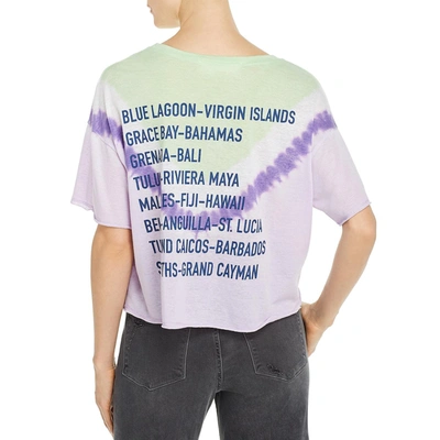Shop Vintage Havana Destination Womens Tie-dye Cropped Graphic T-shirt In Purple
