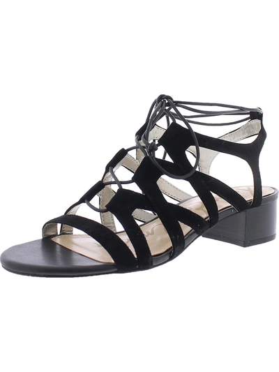 Shop Sam Edelman Ardella Womens Leather Lace Up Gladiator Sandals In Black