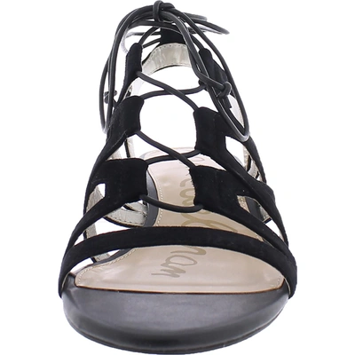 Shop Sam Edelman Ardella Womens Leather Lace Up Gladiator Sandals In Black