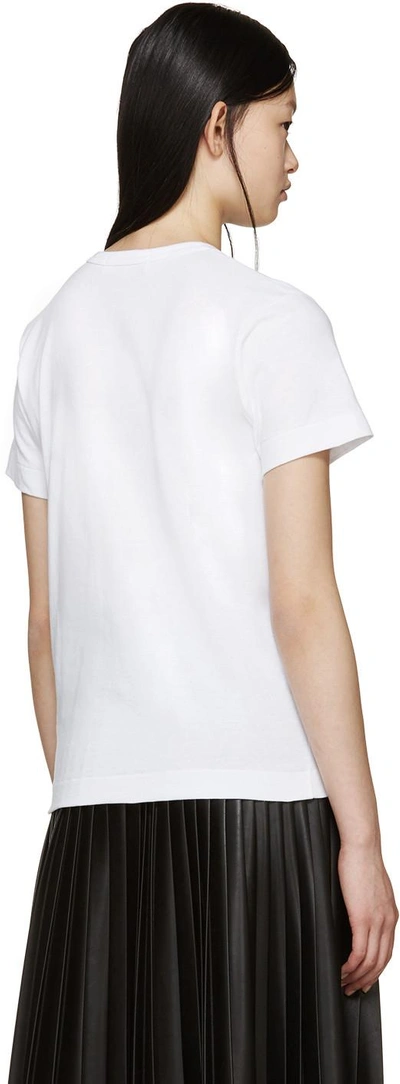 Shop Comme Des Garçons Play White & Black Heart T-shirt