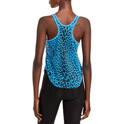 Shop Chaser Womens Animal Print Racerback Tank Top In Blue