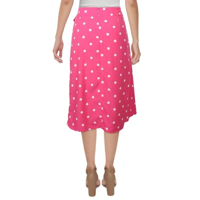 Shop Riley & Rae Ami Womens Polka Dot Faux Wrap Wrap Skirt In Pink