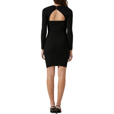 Shop Astr Womens Ribbed Knit Cut-out Sweaterdress In Black