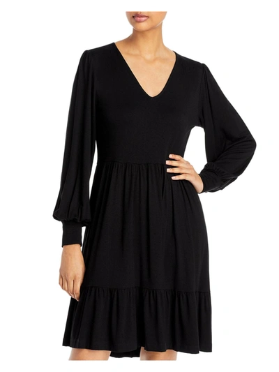Shop Karen Kane Womens Tiered Jersey Mini Dress In Black