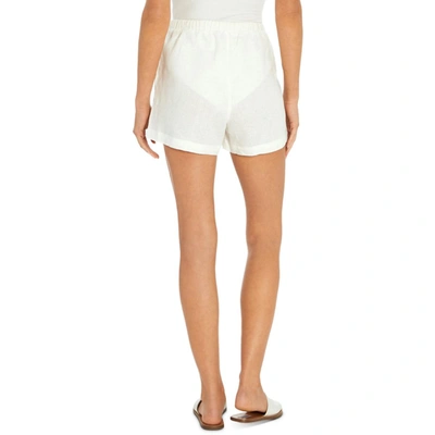 Shop Three Dots Womens Linen Drawstring High-waist Shorts In White