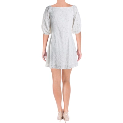 Shop Sage The Label Okeefe Womens Cotton Eyelet Sheath Mini Dress In White