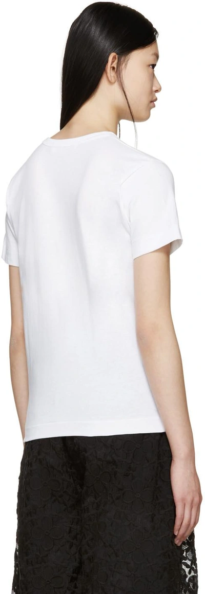 Shop Comme Des Garçons Play White Double Heart T-shirt