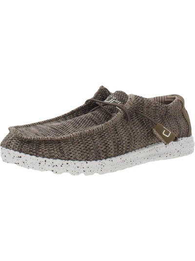 Shop Hey Dude Wally Sox Mens Knit Ankle Slip-on Sneakers In Grey