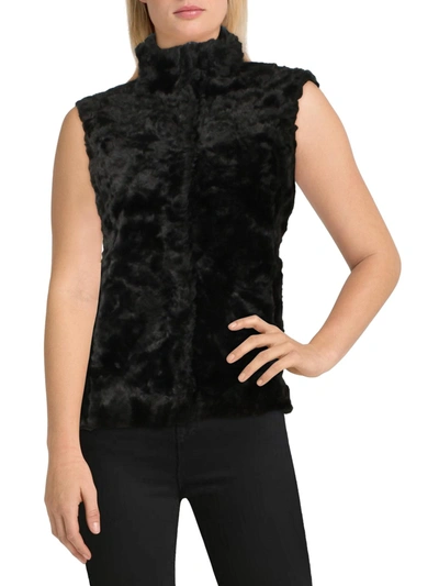 Shop Weatherproof Womens Faux Fur Warm Outerwear Vest In Black