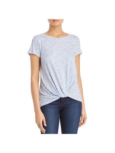 Shop Cupio Womens Striped Twist Front T-shirt In Blue