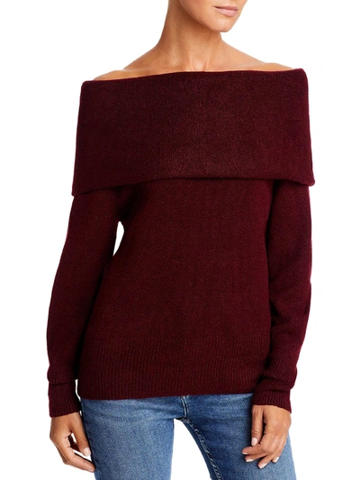 Shop Beachlunchlounge Priscilla Womens Cowl Neck Off The Shoulder Pullover Sweater In Red