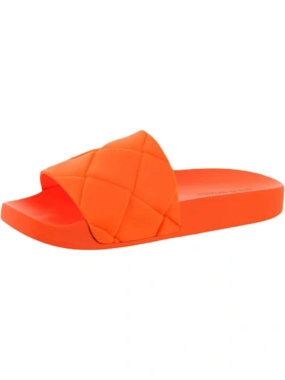 Shop Steve Madden Soulful Womens Slides Pool Footbed Sandals In Orange