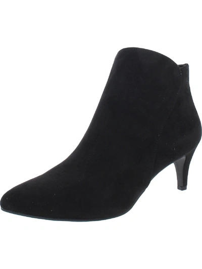 Shop Alfani Harpper F Womens Faux Suede Pointed Toe Ankle Boots In Black