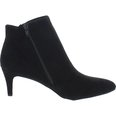 Shop Alfani Harpper F Womens Faux Suede Pointed Toe Ankle Boots In Black