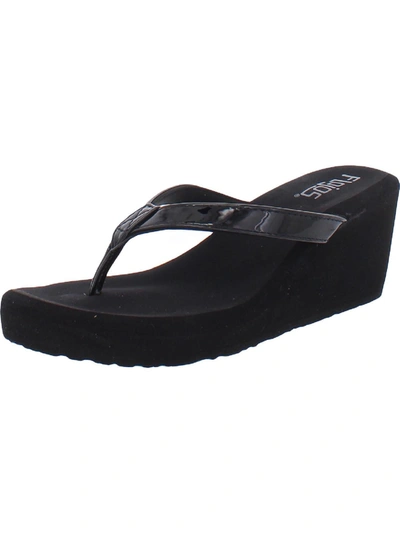 Shop Flojos Olivia Womens Casual Wedge Heel Wedge Sandals In Black