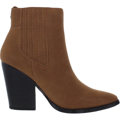 Shop Kendall + Kylie Colt-bootie Womens Faux Suede Pointed Toe Ankle Boots In Brown