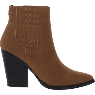 Kendall + Kylie Colt-bootie Womens Faux Suede Pointed Toe Ankle Boots In Brown