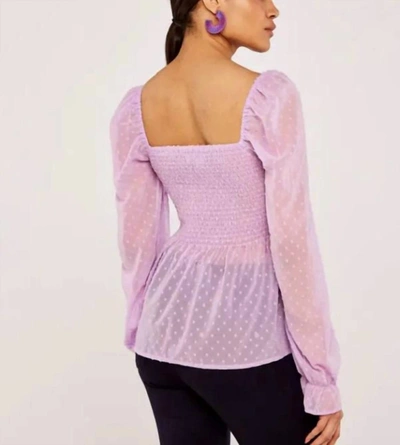 Apricot Dobby Smock Ruffle Top In Lilac In Purple