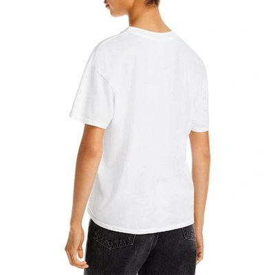 Bloomie's Beach Club Womens Graphic Cotton T-shirt In White