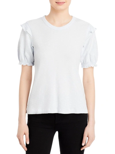 Shop Wilt Womens Smocked Crew Neck T-shirt In White