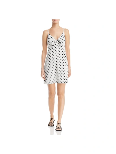 Shop Re:named Womens Polka Dot Tie Front Slip Dress In White