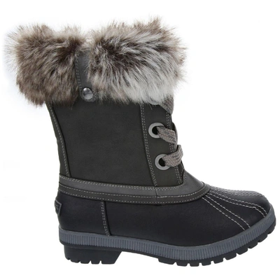 Shop London Fog Milly Womens Faux Leather Cold Weather Winter & Snow Boots In Grey