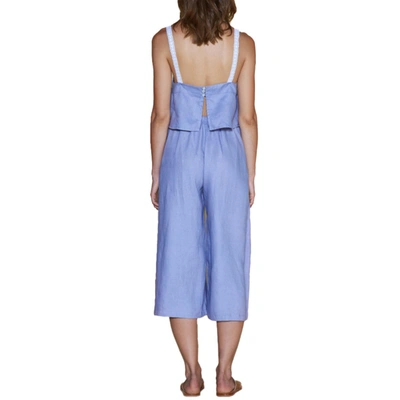 Shop Sancia Lasson Womens Linen Cut-out Jumpsuit In Blue