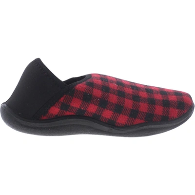 Kamik Cozytime Womens Plaid Cozy Loafer Slippers In Red