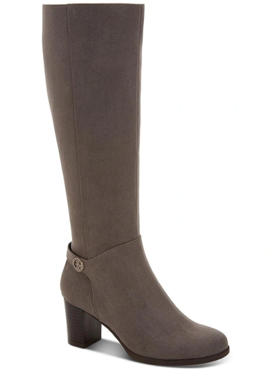 Shop Giani Bernini Adonnys Womens Memory Foam Block Heel Knee-high Boots In Grey