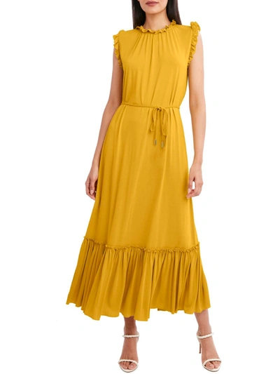 Shop Bcbgmaxazria Womens Sleeveless Long Maxi Dress In Yellow