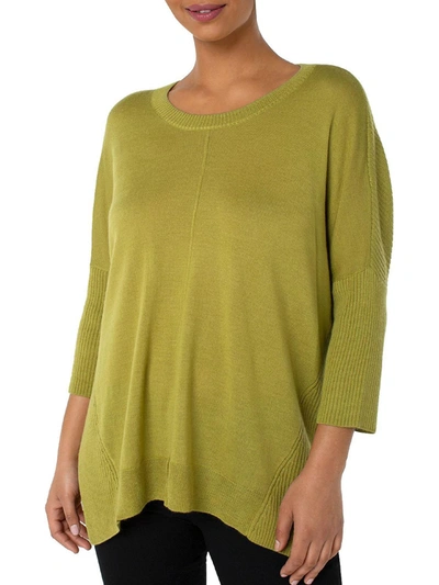 Shop Liverpool Womens Wool Blend Crewneck Pullover Sweater In Green