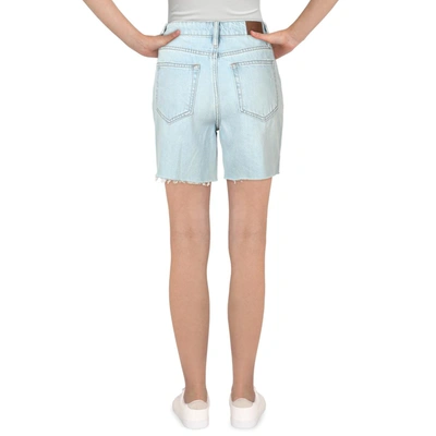 Hidden Jeans Womens Destroyed Mom Denim Shorts In Blue
