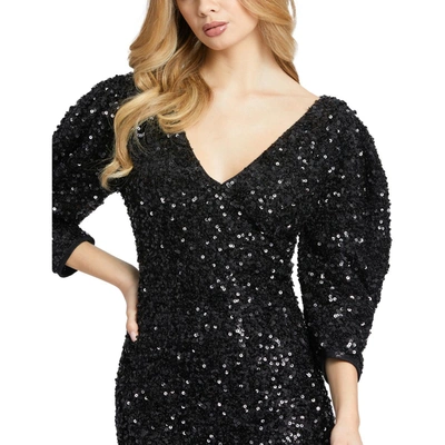 Shop Mac Duggal Womens Sequined Mini Cocktail And Party Dress In Black