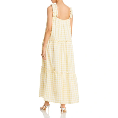Shop Charlie Holiday Lottie Womens Gingham Long Maxi Dress In Yellow