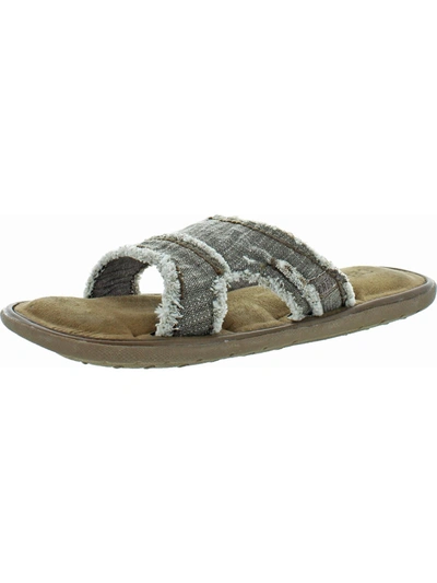 Shop Crevo Cory Mens Hemp Slip On Slide Sandals In Silver