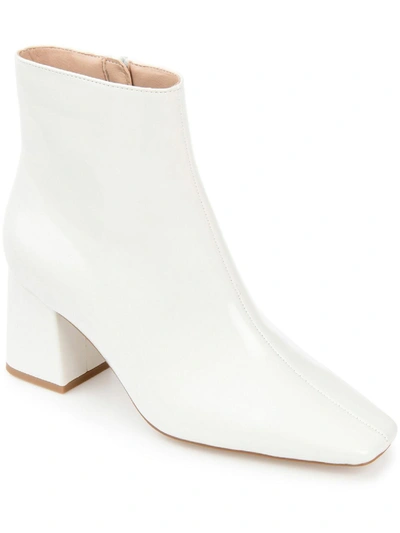Shop Journee Collection Haylinn Womens Zipper Square Toe Booties In White