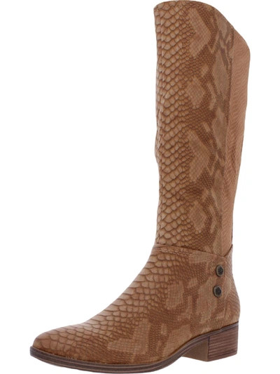 Shop Baretraps Madelyn Womens Faux Leather Embossed Knee-high Boots In Brown