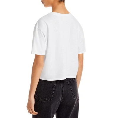 Bloomie's Rainbow Womens Graphic Boxy T-shirt In White