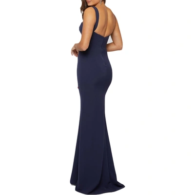 Shop Terani Couture Womens Side Slit Prom Evening Dress In Blue