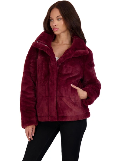 Shop Avec Les Filles Womens Faux Fur Short Faux Fur Coat In Red