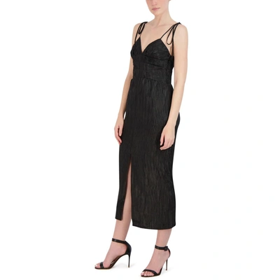 Shop Bcbgmaxazria Womens Satin Maxi Evening Dress In Black